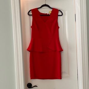 Beautiful red peplum style dress - worn once!